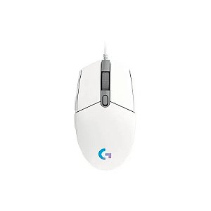 Mouse Gamer Logitech G203 com Fio - Branco 910-005794