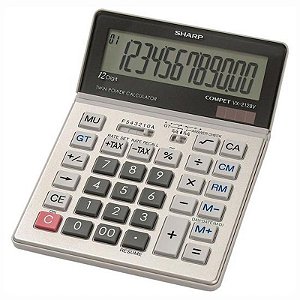 Calculadora Comercial Sharp Vx-2128V De 12 Dígitos - Cor Prateada