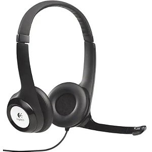 Fones de Ouvido Logitech H390 com Microfone, Conexão USB para PC