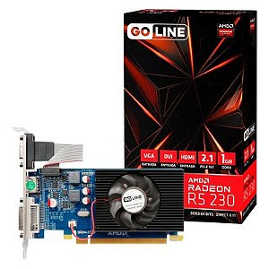 Placa de Vídeo Goline AMD Radeon R5-230 1GB DDR3 - Garantia de 1 Ano