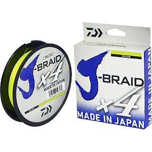 Linha De Pesca Daiwa J-Braid X4 0.21Mm 20Lb 270M - Amarelo