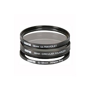 Kit Filtro UV e Polarizado Sunpak 52mm e 58mm