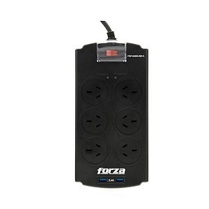 Filtro de Linha Forza FSP-602USB-A - 6 Tomadas - Plug Argentino - USB Integrado