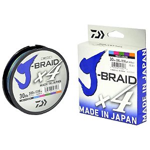 Linha De Pesca Daiwa J-Braid X4 0,25Mm 30Lb 300M - Alta Resistência E Desempenho