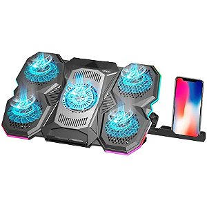 Suporte para Notebook com Ventilação e Iluminação RGB até 17 Sate A-CP44 USB
