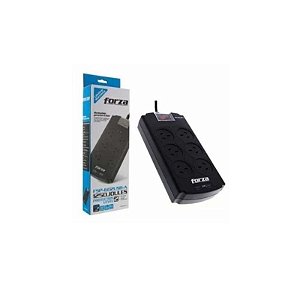 Filtro de Linha Forza FSP-602USB-A Preto com 6 tomadas e 2 portas USB