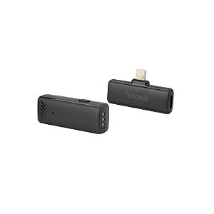 Microfone Sem Fio Yookie YM03 para Celular Lightning - Cor Preta