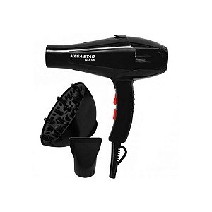 Secador de Cabelo Profissional Megastar SC2810 - 8.000 Watts. 110V ~ 60Hz. Cor Preto