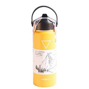 Garrafa Térmica 530 ML Amarela - Hidrate com Estilo e Praticidade