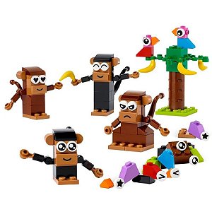 Conjunto de Construção Criativo com Macaco - 135 Peças