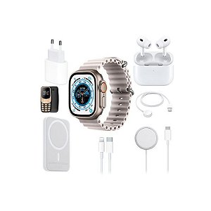 Smartwatch X8 Plus - Bluetooth com Fone de Ouvido e Carregador Magnético - Prata