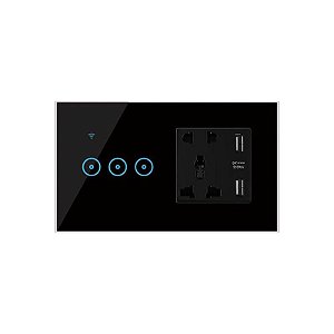 Tomada Inteligente USB All In One King D3_Ebb - Branco