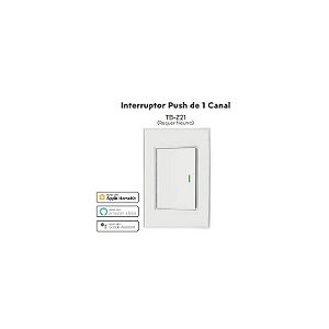 Interruptor de Luz Inteligente Zigbee Zemismart com Sensor de Toque - Modelo Esp Push 1 Interruptor - 100022_TB_Z21