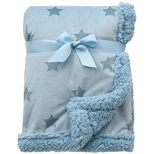 Cobertor Reversível Estrelinhas Buba Azul - Conforto e Estilo para Bebês