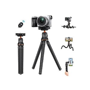 Mini Tripé Flexível K&F MS01 - Modelo KF09.129 para Câmeras e Mobilidade Acessível