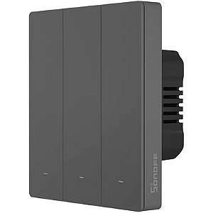 Interruptor Inteligente Sonoff M5-3C-80 Wi-Fi/Bluetooth com 3 Botões - Cinza Escuro