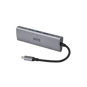 Concentrador Usb Tipo C Cinza Hyehu53 - 5 Portas