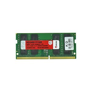 Memória RAM Keepdata DDR4 16GB 2400MHz para Notebook - Modelo KD24S17/16G
