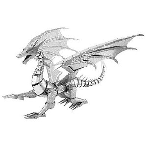Dragão Metálico Modelar Montar Fascinations ICX023 Prata