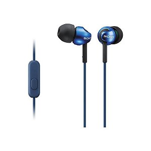 Fone De Ouvido Sony Mdr-Ex110Ap Com Microfone - Azul - Qualidade De Som Superior