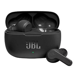 Fone de Ouvido JBL Wave 200TWS Bluetooth Sem Fio - Cor Preta