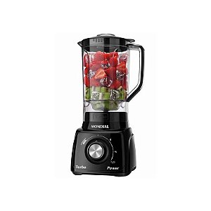 Liquidificador Mondial Turbo Power L-99FB – 550W, 2.2L, 110V, Preto
