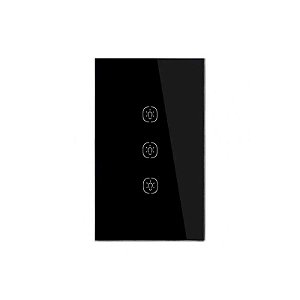 Controlador Touch Zigbee Homie Esp 3 Interno HSS03TR-BLK - Preto