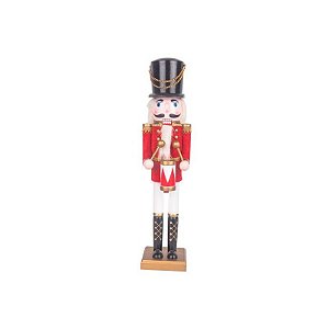 Boneco de Natal Soldado Preto e Branco com Tambor - 50 cm
