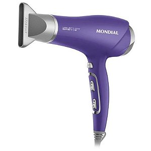 Secador de Cabelo Mondial SCN-05 Violeta e Cinza 220V com Tecnologia de Secagem Rápida