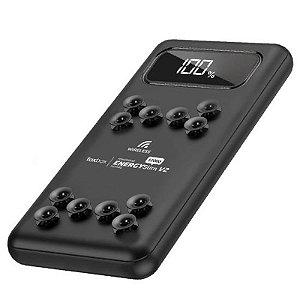 Carregador Portátil Sem Fio Foxbox Energy Slim 12000mAh Preto - V2