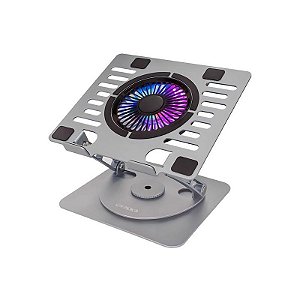 Suporte Refrigerado para Notebook Satellite A-CP24A com Iluminação RGB - Prata