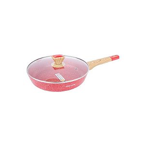 Frigideira Ucc Life Vermelha 28cm com Tampa para Indução e Cocção Eficiente