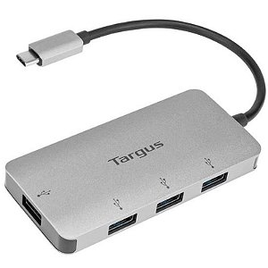 Adaptador Hub Targus ACH226BT USB-C 4 em 1 - Prata Premium