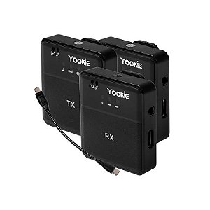 Microfone Sem Fio Yookie YM07 USB-C - Preto