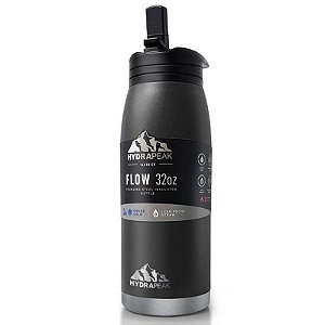 Garrafa De Água Hydrapeak Hp-Flow-32-Black 946Ml Preto - Garrafa De Hidratação Resistente Com Capacidade De 946Ml