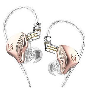 Fone de Ouvido In-Ear KZ Zex com Microfone - Rosa Dourado