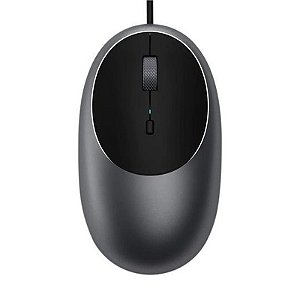 Mouse Satechi C1 USB-C com fio, 3200 DPI ajustável, 3 botões, cor cinza