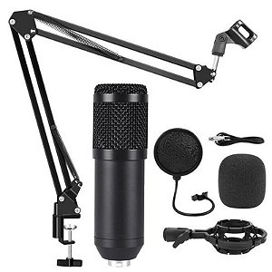 Kit de Microfone Profissional A-MK05 para Streamers - Cor Preta