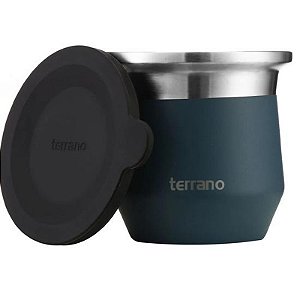 Cuia Terrano Flap 170ML com Tapa - Azul Oliva