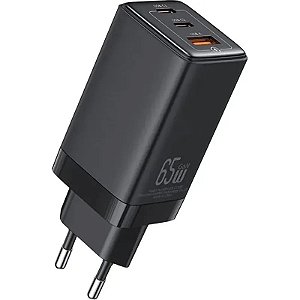 Carregador Rápido Usams 65W com 3 Portas GaN - Preto - Modelo US-CC180
