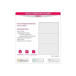 Interruptor Inteligente Zigbee Homie Esp Push 3 HSS03FR - Branco