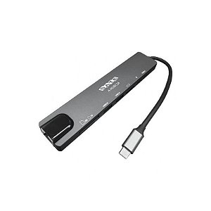 Hub USB-C 8 em 1 com PD 100W, RJ45, SD, TF, 2x USB 3.0 e HDMI - Sate A-HUBC54