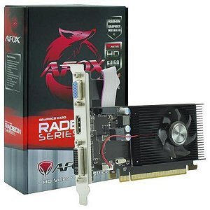Placa de Vídeo VGA HD5450 2GB Afox DDR3 Radeon AF5450-2048D3L5 para Desempenho Gráfico