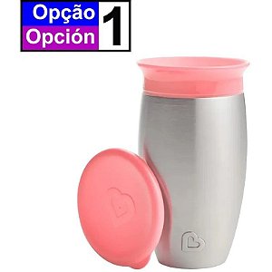Copo de Treinamento Munchkin 360 Miracle 296mL - Rosa / Azul