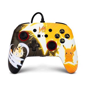 Controle PowerA Wired Pikachu vs Meowth para Nintendo Switch - PWA-A-00601