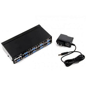 Divisor VGA Microfins 1x8 2508A - Conector 1 Entrada e 8 Saídas