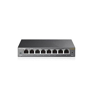 Switch TP-Link TL-SG108E - Switch Gigabit 8 Portas 1000 Mbps - Cor Cinza