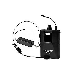 Microfone Sem Fio Prosper P-6187 UHF Profissional para Apresentações e Eventos