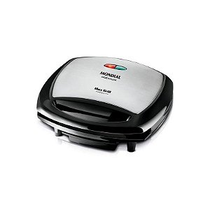 Grill Mondial G-07 Max 1200W - Sanduicheira Elétrica Preta e Prata 220V