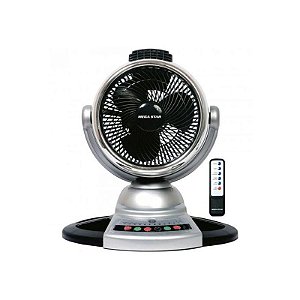 Ventilador de Mesa Megastar YF302C com Controle Remoto e 3 Velocidades - Prata 35W 220V